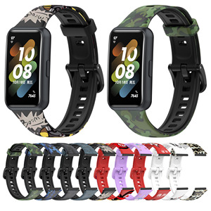 Correa de Repuesto de Silicona para Reloj Inteligente con Estampado Deportivo, Correa para huawei <span class=keywords><strong>Band</strong></span> <span class=keywords><strong>7</strong></span> - Product Image 1