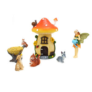 Jsm — <span class=keywords><strong>Kit</strong></span> Miniature de jardin féerique, ensemble de 6 pièces en résine, petite <span class=keywords><strong>maison</strong></span> de champignons, peints à la main, pour bricolage, ornements miniatures, vente en gros, art décoratif - Product Image 6