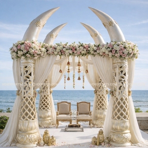 Mandap de Boda The Crescent Royale: Decoración de Boda de Lujo con Arte Tradicional Indio - Product Image 2