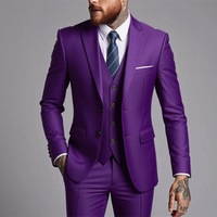 Costume trois pièces professionnel pour homme, col à revers, simple boutonnage, idéal pour le travail et les mariages