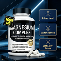 8 formes de capsules de magnésium élémentaire, absorption maximale, haute puissance, 1000 mg, 90 unités, complément alimentaire pour le bien-être quotidien