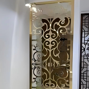 거실과 식당을위한 아트 데코 디자인 인테리어 장식 파티션을위한 골드 스테인레스 스틸 또는 알루미늄 스크린 - Product Image 1