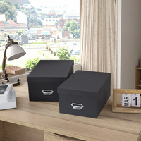Boîtes rigides en carton noir haut de gamme personnalisées, couvercles, laminage mat, réutilisables, recyclables, portables, emballage cadeau décoratif pour la maison