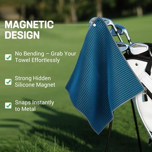 Toalla de golf magnética de doble capa personalizada, toalla de limpieza de microfibra tipo gofre para palos de golf, imán oculto para fijar a la bolsa y al carrito - Product Image 6