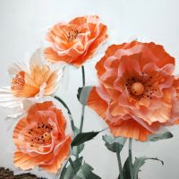 Kunstmatige reuzenbloem van oranje klaproos voor etalage- en winkeldecoratie