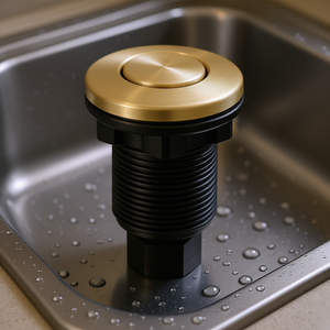 Kit de vidage de déchets pour évier, 1 sortie, finition Or brossé, avec interrupteur à air, pour broyeurs de déchets, visibilité et lisibilité améliorées - Product Image 2