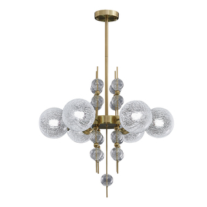 Hiện đại Chrome nghệ thuật Thiết kế ánh sáng mặt dây chuyền phòng ăn phòng khách đơn giản thủy tinh bóng đèn chùm - Product Image 4