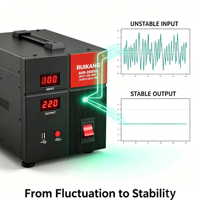 Régulateur de tension monophasé AVR 220V AC 2000VA de type relais, stabilisateur de tension pour réfrigérateur et téléviseur, vente chaude en usine