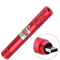 Torche LED haute puissance en alliage d'aluminium à usage d'urgence rechargeable USB Pointeur laser vert à mise au point réglable longue portée tactique