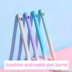 Nouveau <span class=keywords><strong>stylo</strong></span> gel torsadé de couleur dégradée en plastique doux au toucher avec coeur brillant largeur d'écriture de 0.5mm - Product Image 2