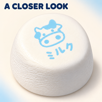 Jouet anti-stress rond en forme de vache bleue, motif pudding au lait blanc, à presser pour soulager le stress