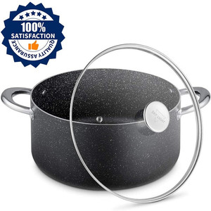 Juego de Ollas Antiadherentes de Aluminio con Revestimiento de Mármol, 10 Piezas, Fondo Multicapa, Apto para Horno, Vaporera Doméstica - Product Image 4