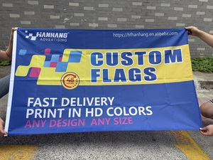 Drapeaux personnalisés imprimés en sérigraphie avec logo, 3x5 pieds, pour extérieur, 100% polyester, bannières personnalisées DIY, couleur personnalisée, cadeaux - Product Image 1