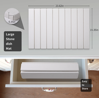 Tapis de séchage pliable en terre de diatomée, absorbant et antidérapant, pour comptoir de cuisine et vaisselle
