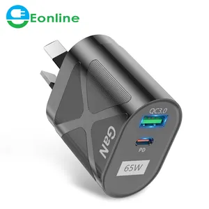 EONLINE 65W GaN caricabatterie USB C PD KR plug ricarica rapida GaN telefono ricarica rapida tipo C per IPhone coreano specifica