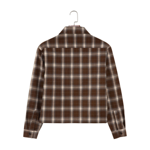 <span class=keywords><strong>Camicia</strong></span> da <span class=keywords><strong>uomo</strong></span> oversize in flanella marrone tinta in filo, anti-restringimento, <span class=keywords><strong>con</strong></span> zip e maniche lunghe - Product Image 2