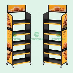 Estantes de exhibición de supermercado personalizados, estante de exhibición de piso de Metal de múltiples capas, suplemento de vitamina, soporte de exhibición de pan y pasteles - Product Image 1