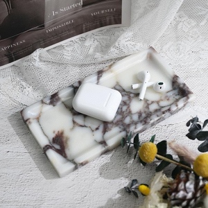 Bandeja de Almacenamiento de <span class=keywords><strong>Joyas</strong></span> de Mármol Calacatta Viola Única, Decoración Moderna y Elegante - Product Image 5
