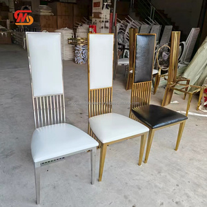 LISSE populaire luxe or dossier haut chaise en acier inoxydable chaise de mariage personnalisée à vendre - Product Image 1