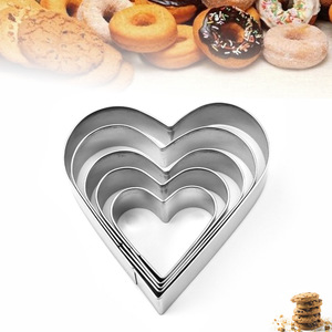 Ensemble de 5 <span class=keywords><strong>emporte</strong></span>-pièces en forme de cœur en acier inoxydable, petits moules à biscuits pour enfants, fêtes d'<span class=keywords><strong>anniversaire</strong></span> et de fin d'année - Product Image 4