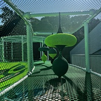 Structure d'escalade multi-niveaux en corde pour aire de jeux extérieure commerciale personnalisée, équipement de parc d'aventure pour centres de villégiature et parcs publics