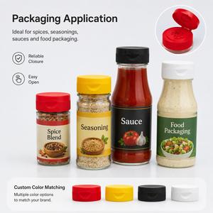 Tapa abatible de PP de grado alimenticio OEM ODM personalizada para botellas de especias y salsas, color personalizado, a prueba de fugas, fácil de abrir, venta al por mayor - Product Image 2