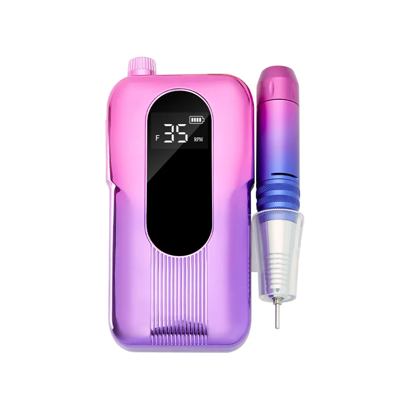 Professional E File Cordless Nail Polisher Machine 35000rpm Portable Electric Nail Drill Rechargeable