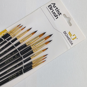 BOMEIJIA nouveau 12 pièces Pinceles Arte doré vadrouille cheveux synthétiques pour artiste aquarelle et <span class=keywords><strong>peinture</strong></span> d'art acrylique - Product Image 4