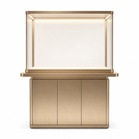 Comptoir d'exposition de bijoux et de montres sur mesure avec vitrine en verre, éclairage LED et armoire de rangement