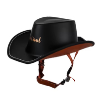 Casque Demi-Face Vintage Rétro Inspiré du Chapeau de Cowboy, Homologué DOT, en ABS et Fibre de Carbone, pour Accessoires Moto Davidson