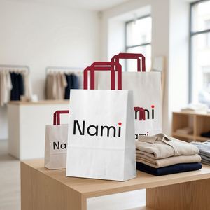 Bolsa de Papel de Embalaje de Lujo Directo de Fábrica con Logotipo Personalizado para Libros, Ecológica, Pequeña, para Panadería, Kraft Marrón - Product Image 1