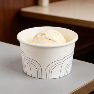 Vaso de Papel Biodegradable para Yogurt Congelado y Helado, Ecológico, Directo de Fábrica, con Impresión Personalizada para Tiendas de Postres - Product Image 1