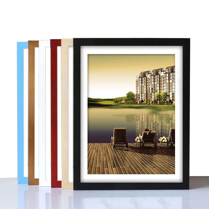 Wholesale Cheap A0 A1 A2 A3 A4 A5 5x7 11x14 24x36 Inches Wooden Painting Frame Home Decoration Modern Picture Frame