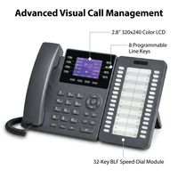 Teléfono IP DSS-32+T800PN con Pantalla a Color, 8 Líneas SIP, Expansión de 32 Teclas, Consola VoIP Gigabit PoE, Sistema Linux para Hotel