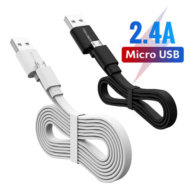 New Fast Delivery Flat 1M OEM V8 Micro USB Charger Cable 3A Fast Charging Data Transfer for Computer Mobile Phone Braid