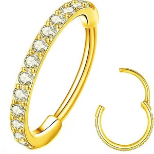 <span class=keywords><strong>Piercing</strong></span> de Acero Inoxidable 316L con Zirconia para Nariz y Oreja, Anillo de Nariz y Pendientes de Cartílago, Joyería de Moda Unisex - Product Image 3