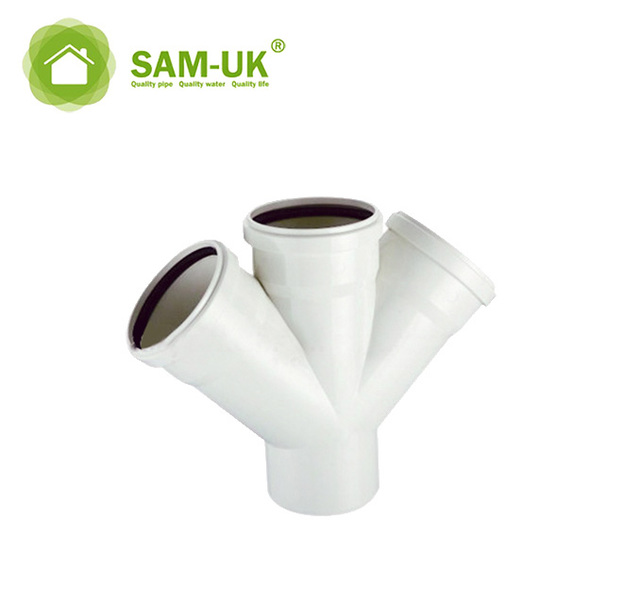110 Chinese Strength Factory Tee Socket Pvc Three Way Water Pipe Connector Cross Fittings Plastic Pipe Pvc