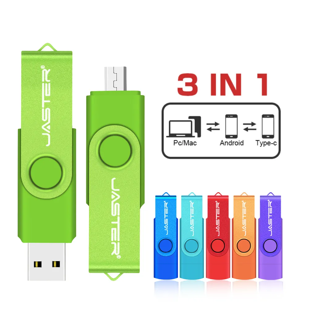 jaster usb 3.0 flash drive 3 in 1 Memory Stick 64gb 32gb for Android Phone Jump Drive USB C Data Storage pendrive