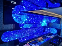 Panel de pared de PVC ZHIHAI, película de techo elástica con luz LED 3D