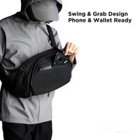 Sac à dos bandoulière unisexe 7,5 L en nylon avec fermeture éclair, motif lettres, étanche et extensible pour tablette 11 pouces et bouteille d'eau