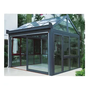 Custom 10x12 12 x 20 free standing low-e glass house 4 season solarium veranda aluminum sunrooms