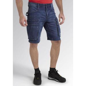 DIADORA UTILITY - 702.177655-C9513/30 Bermudas cargo de mezclilla elásticas ligeras lavadas a la piedra azul/Verde PANTALÓN DE TRABAJO - Product Image 2