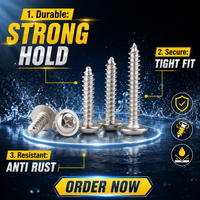Vis autotaraudeuse à tête cylindrique Phillips DIN968 de qualité supérieure, en acier au carbone, acier inoxydable, zinguée, avec design de collier de fixation
