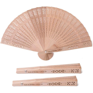 Customized Sandalwood Folding Fan Hollow Personal Handheld Wedding Gift for Party Home Decoration Birthday Gift <strong>Bamboo</strong> <strong>Crafts</strong> - Product Image 3