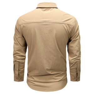 Camicia Tattica da <span class=keywords><strong>Uomo</strong></span> a <span class=keywords><strong>Maniche</strong></span> <span class=keywords><strong>Lunghe</strong></span> Impermeabile ad Asciugatura Rapida per Escursionismo, Arrampicata, Caccia, Formale e Casual - Product Image 5