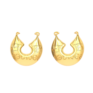 Pendientes de Aro con Forma de Gota de Agua, Chapados en Oro, Unisex, Joyería de Moda, Aleación, Color Oro Blanco - Product Image 1