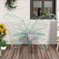 Banc de jardin pliable multifonctionnel en acier en forme de papillon vert, sacs à outils de jardinage portables, siège de jardinage portable