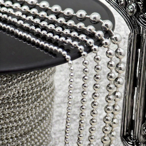 Cadena de Plata de Ley 925 con Cuentas Redondas Simples de 1.5mm-5mm para Hombre, para la Fabricación de Pulseras/Collares, Venta al Por Mayor - Product Image 3