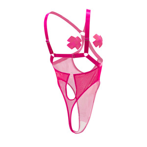 Body Babydoll coquin une pièce en dentelle Teddy avec nœud transparent Lingerie sexy avec string G - Product Image 6