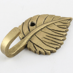 Timbre de Puerta de Latón Antiguo con Forma de Hoja, Timbre Decorativo de Metal con Acabado Vintage, Herraje Rústico para Puerta de Casa - Product Image 1